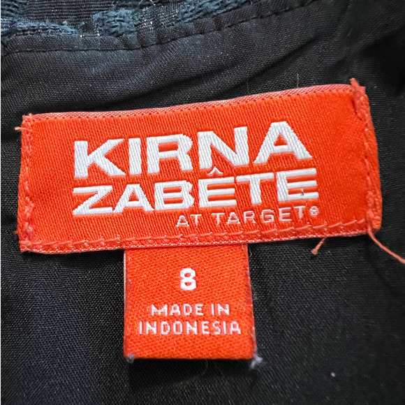 Kirna Zabete Dress in Black with Metallic Detail Sleeveless V-neck Size 8 - Picture 4 of 6